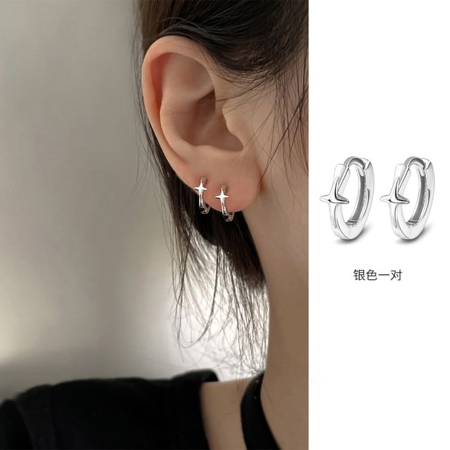 Star Alloy Huggie Earring