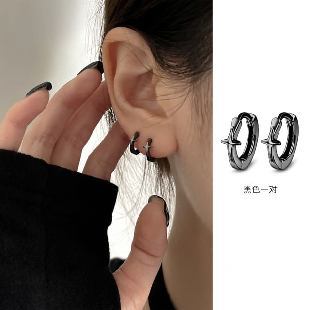 Star Alloy Huggie Earring