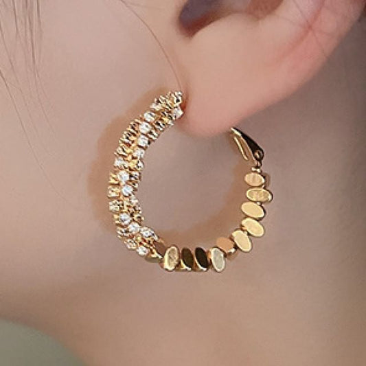 Hoop Alloy Earring Rhinestone