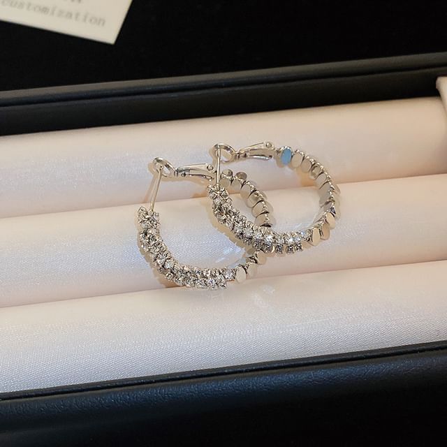 Hoop Alloy Earring Rhinestone