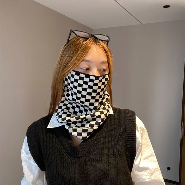 Beanie Scarf Multi-Way / Patterned Knit