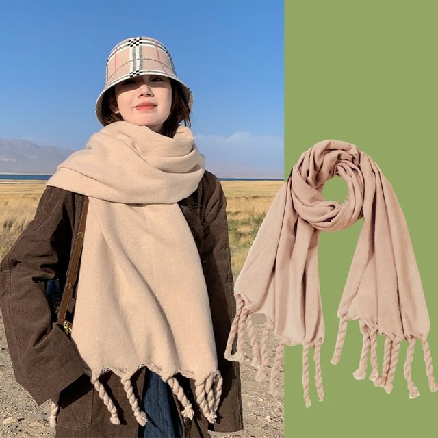 Fringed Plain Scarf