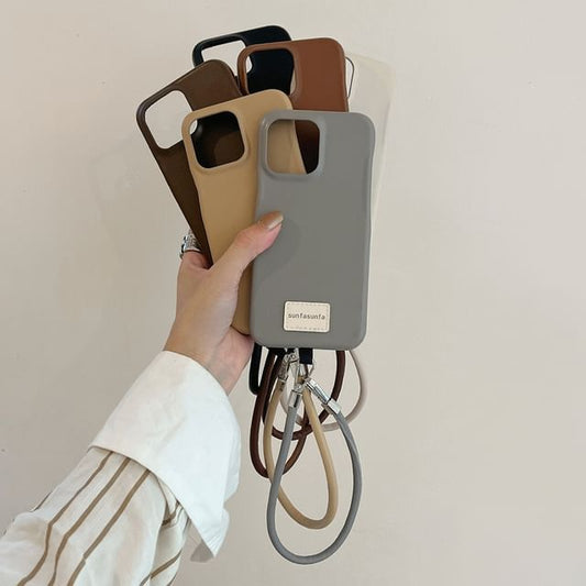 Leather Applique Lettering Faux Phone Case