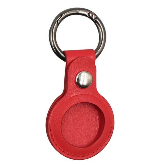 Leather Faux Holder AirTag Keyring