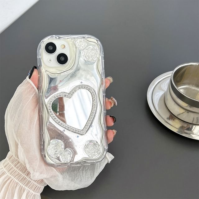 Phone Heart Case Mirrored