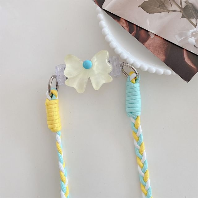 Bow Pearl Clip On Phone Lanyard