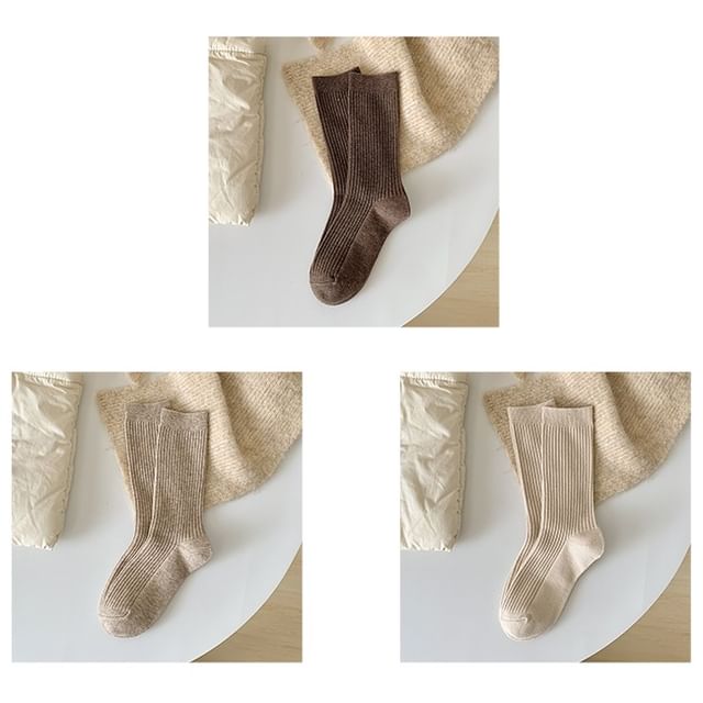 Plain Ribbed Short Socks Set