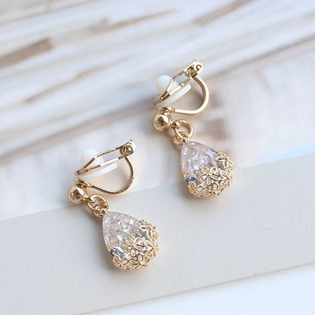 Alloy Earring Rhinestone Drop