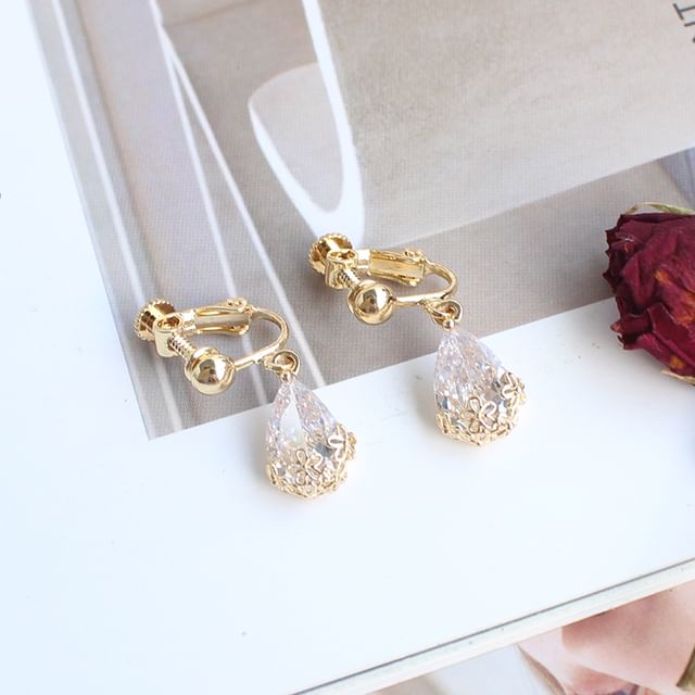 Alloy Earring Rhinestone Drop