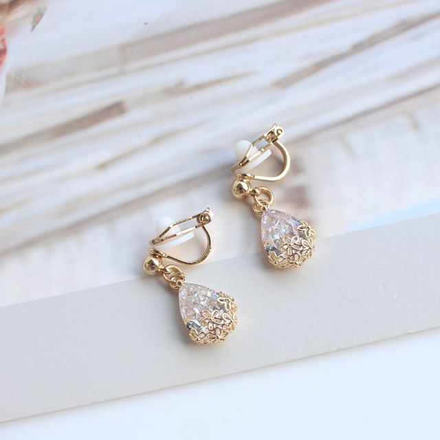 Alloy Earring Rhinestone Drop
