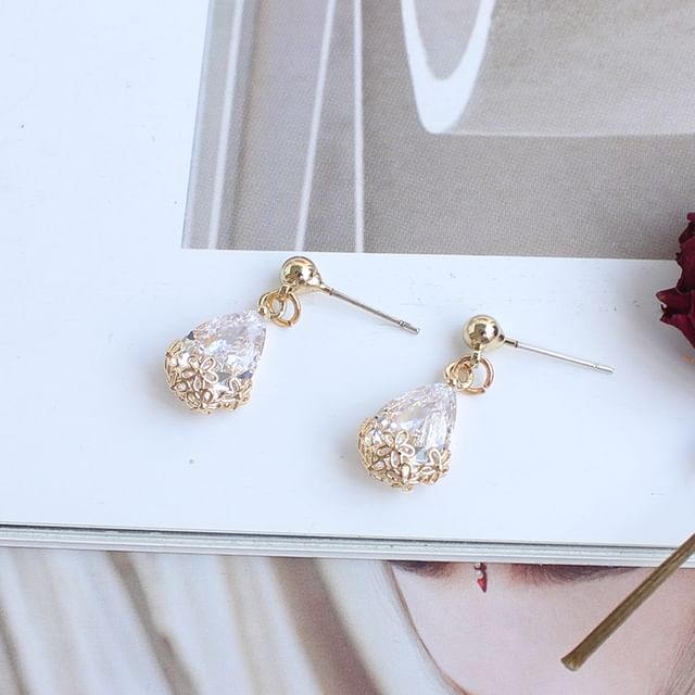 Alloy Earring Rhinestone Drop