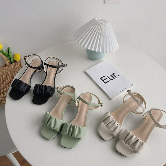 Ankle Ruched Sandals Strap