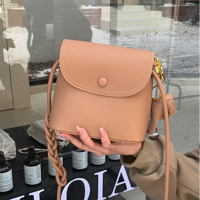 Flap Plain Bag Leather Crossbody Faux
