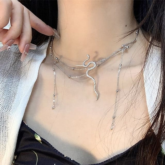 Snake Choker Layered Alloy