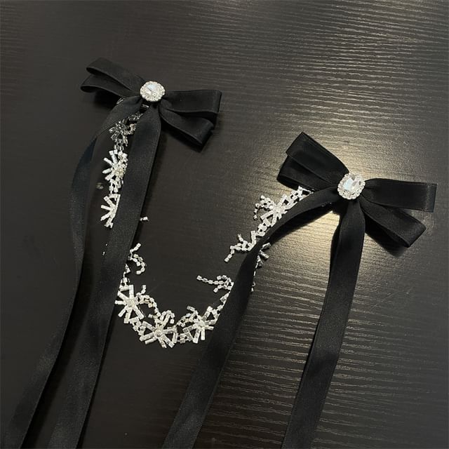 Hair Ribbon Clip Rhinestone