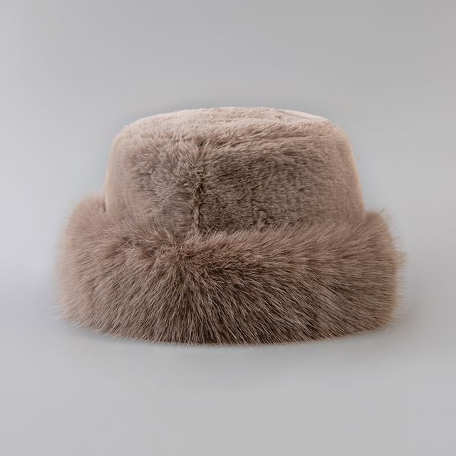 Fur Plain Faux Hat