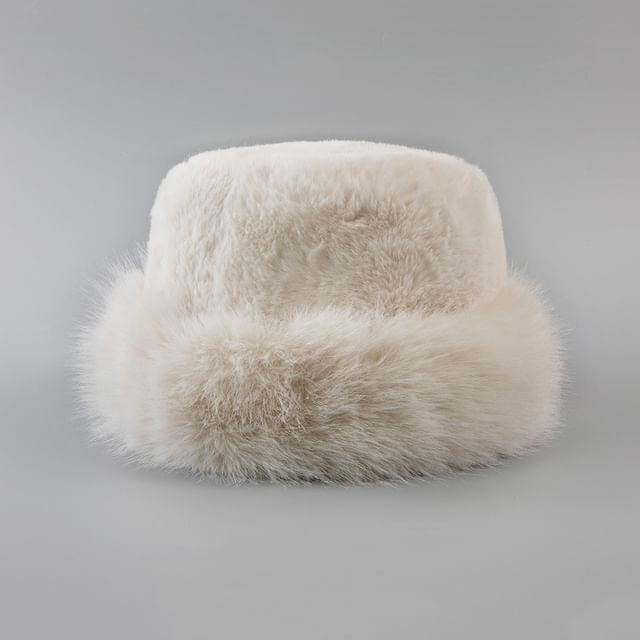 Fur Plain Faux Hat
