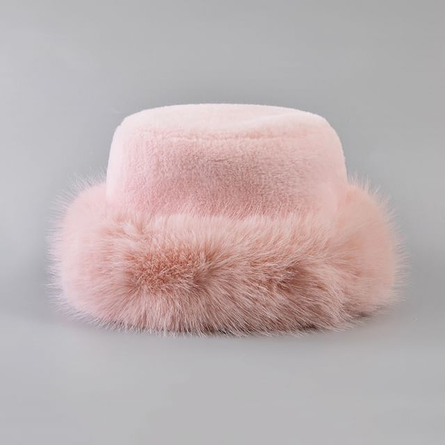 Fur Plain Faux Hat