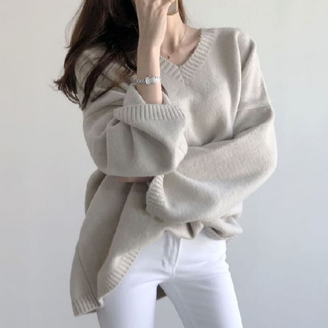 Oversized V-Neck Sweater