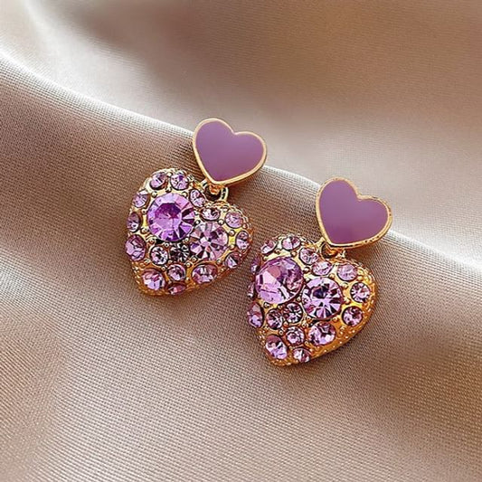 Rhinestone Alloy Drop Earring