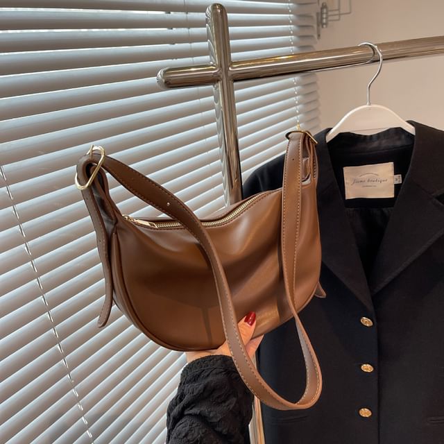 Crossbody Leather Bag Faux Trim Contrast