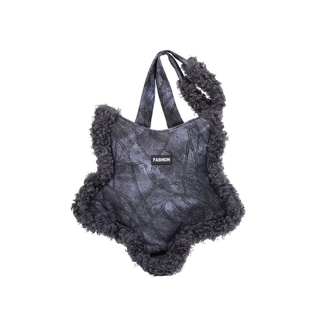 Star Trim Tote Bag Fluffy