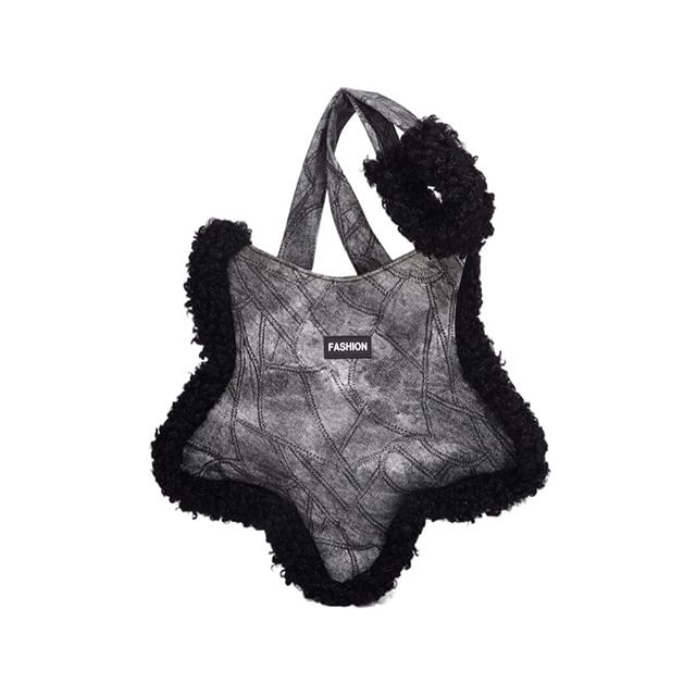 Star Trim Tote Bag Fluffy