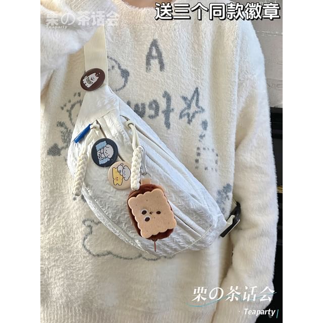 Plain Shirred Sling Bag / Charm / Set