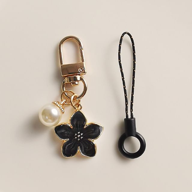 Floral Faux Pearl Phone Charm