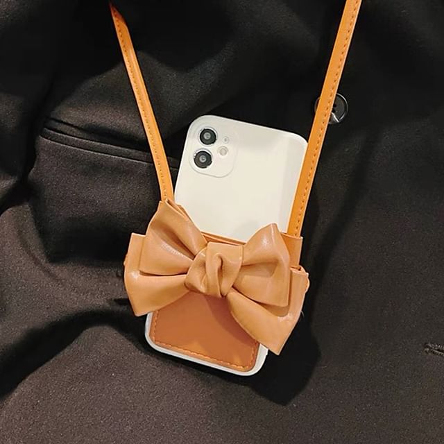 Faux Leather Bow Case Phone