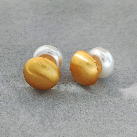 Faux Pearl Brushed Alloy Ear Jacket