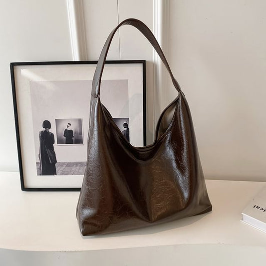 Plain Bag Leather Faux Tote