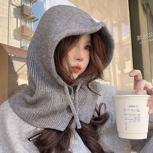 Knit Buttoned Balaclava