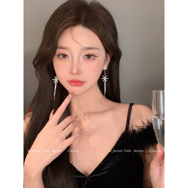 Snowflake Chandelier Set Christmas Tree Earring Bracelet Choker / Drop Fluffy