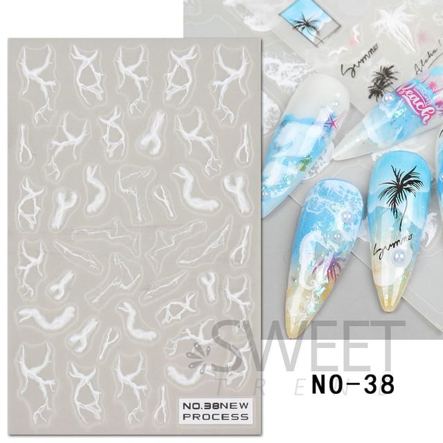 Marble Print Nail Art Stickers