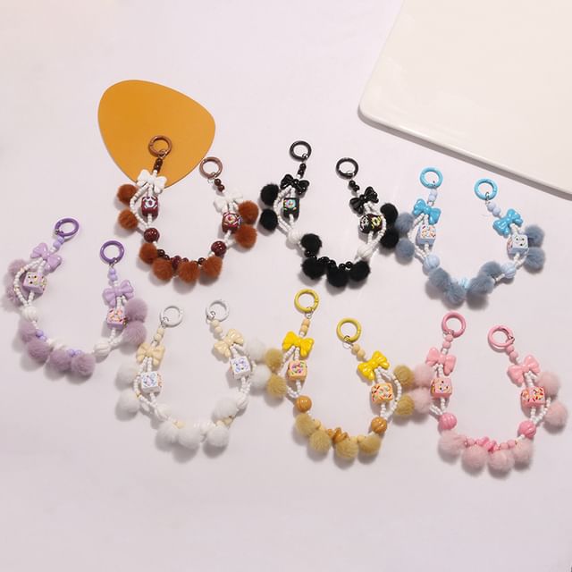 Bow Pom Pom Bag Charm