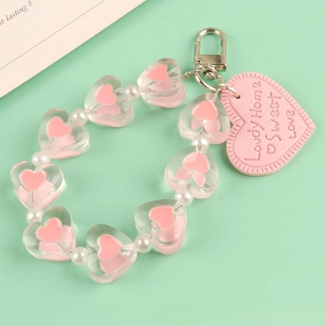 Heart Acrylic Bag Charm Keyring