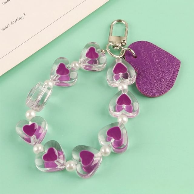 Heart Acrylic Bag Charm Keyring