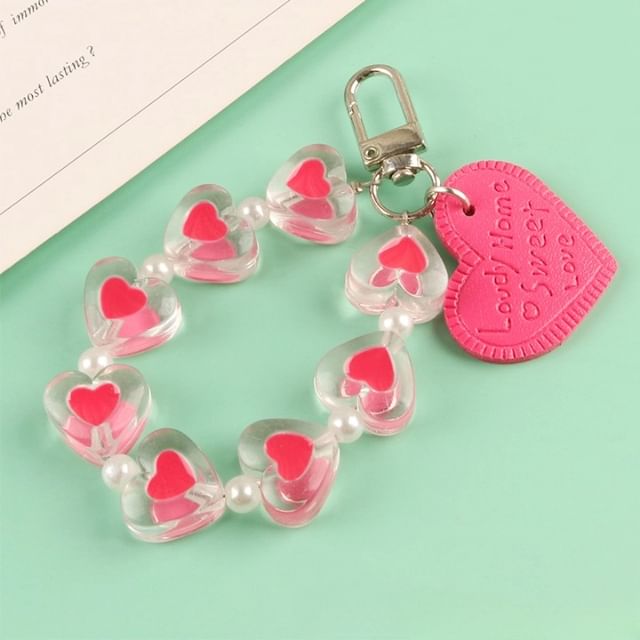 Heart Acrylic Bag Charm Keyring