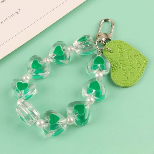 Heart Acrylic Bag Charm Keyring