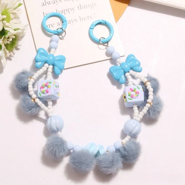 Bow Pom Pom Bag Charm