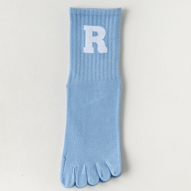 Anti-Slip Letter Embroidered Toe Socks