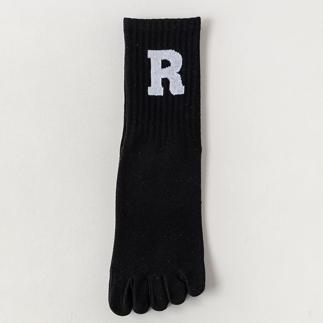 Anti-Slip Letter Embroidered Toe Socks