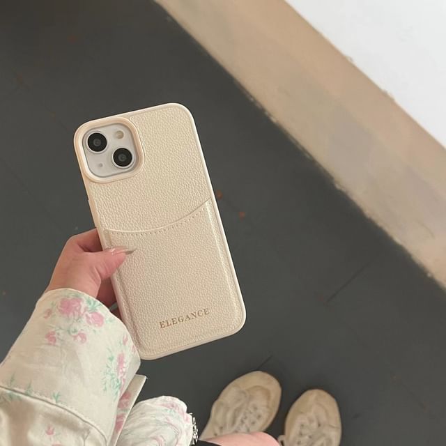 Lettering Case Faux Leather Phone Holder Card