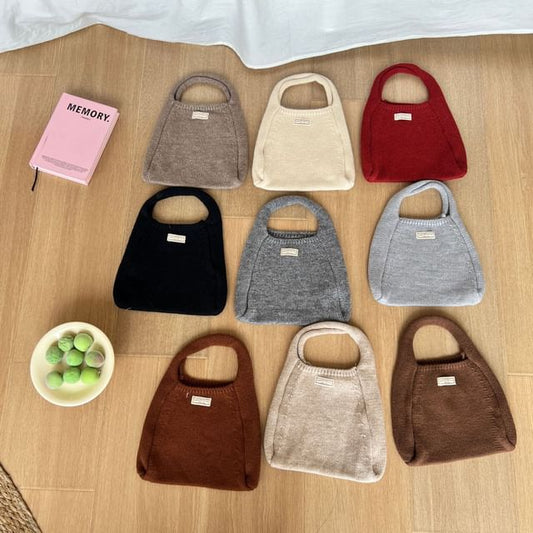 Knit Plain Tote Bag