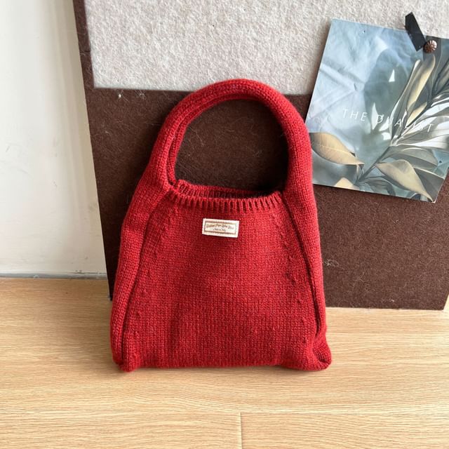 Knit Plain Tote Bag