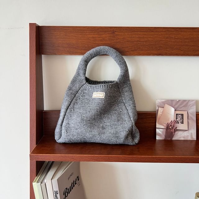 Knit Plain Tote Bag