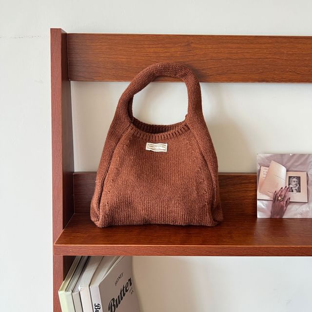 Knit Plain Tote Bag