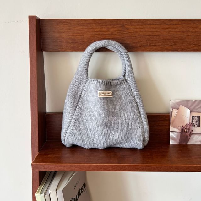 Knit Plain Tote Bag