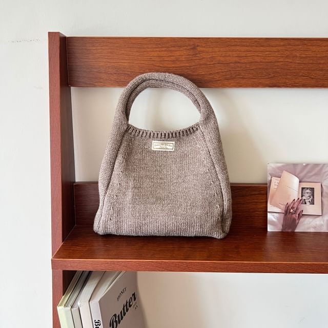 Knit Plain Tote Bag